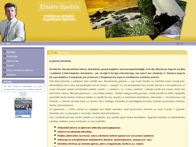 Starptautiskās klases dziednieks Elmārs Spodris, 